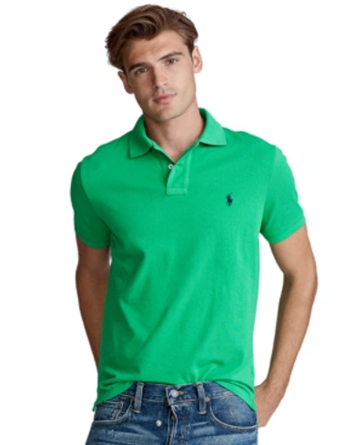 Shop Polo Ralph Lauren Men's Custom Slim Fit Mesh Polo In Golf Green
