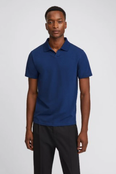 Shop Filippa K Lycra Polo T-shirt In Marine Blue