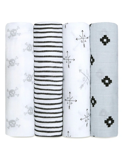 Shop Aden + Anais Baby's Set Of Four Classic Cotton Swaddles In Love Struck