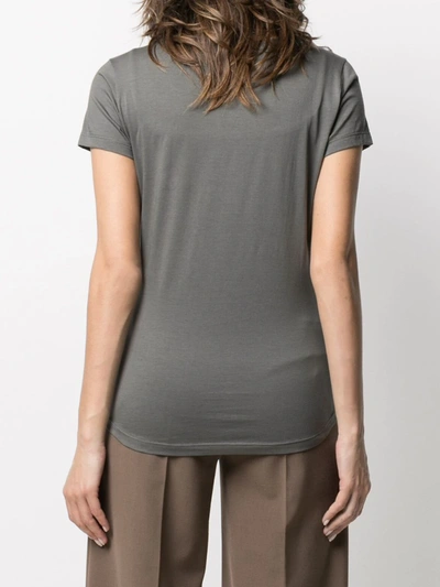 Shop Incentive! Cashmere Crew-neck Fitted T-shirt In Grey