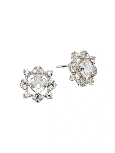 Shop Adriana Orsini Avalanche Cubic Zirconia Stud Earrings In Rhodium