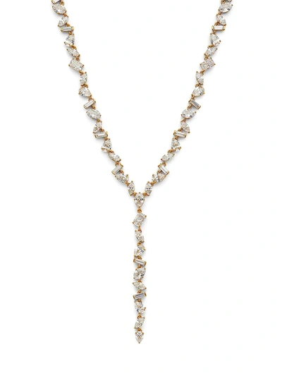 Shop Adriana Orsini Women's Avalanche 18k Goldplated & Cubic Zirconia Lariat Necklace