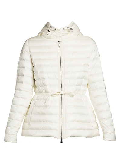 Shop Moncler Raie Hooded Puffer Coat In Ivory