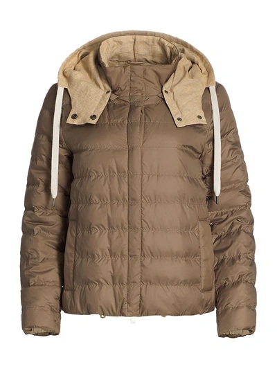 Shop Brunello Cucinelli Goose Down Padded Jacket In Brown