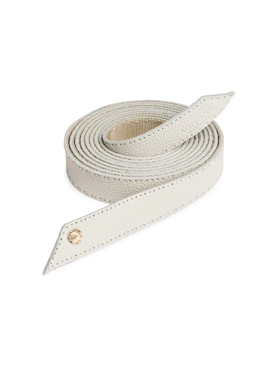 Shop Agnona Reversible Long Wrap Belt In Ivory
