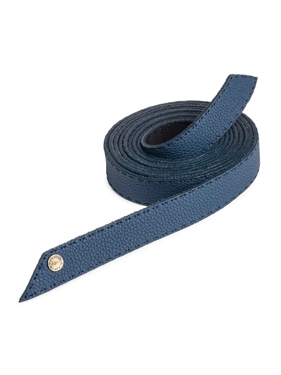Shop Agnona Reversible Long Wrap Belt In Indigo
