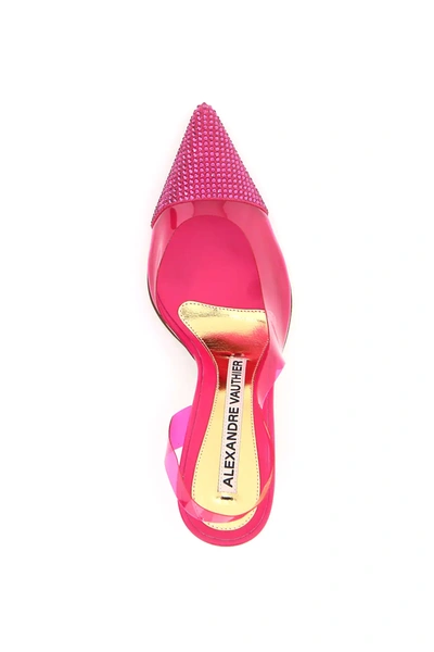 Shop Alexandre Vauthier Slingback Pumps Pvc Strass Amber 100 In Fuchsia,pink