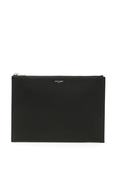 Shop Saint Laurent Ipad Case In Black