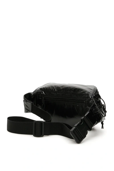 Shop Saint Laurent Logo Nylon Beltbag In Black/white