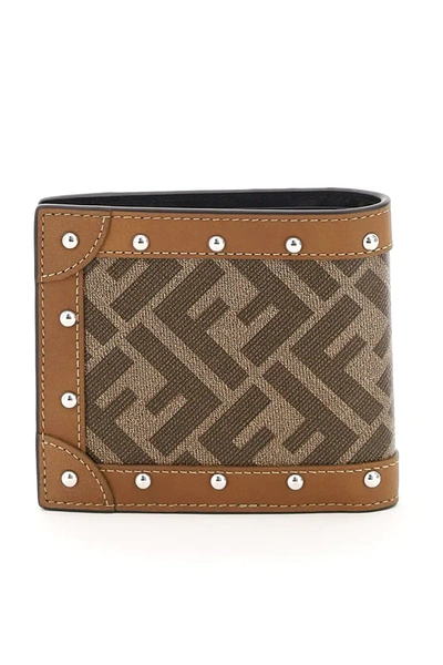 Shop Fendi Bi-fold Wallet Ff In Brown