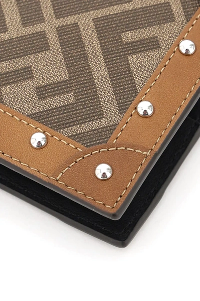 Shop Fendi Bi-fold Wallet Ff In Brown