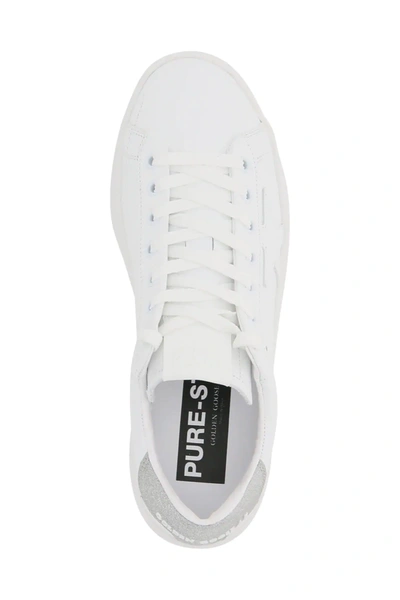 Shop Golden Goose Purestar Sneakers In White,silver