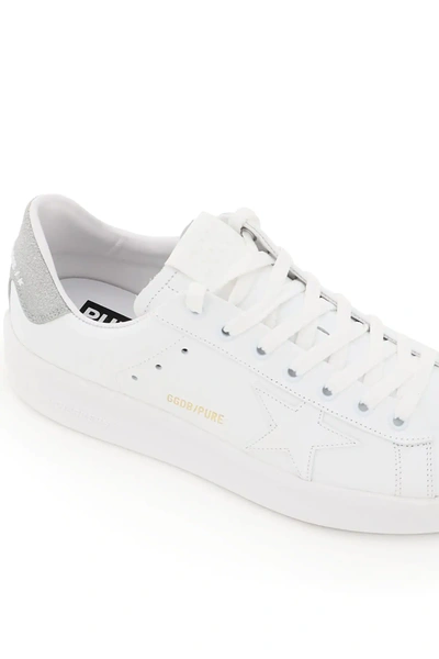 Shop Golden Goose Purestar Sneakers In White,silver