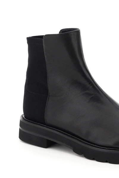 Shop Stuart Weitzman 5050 Lift Leather And Stretch Boots In Black