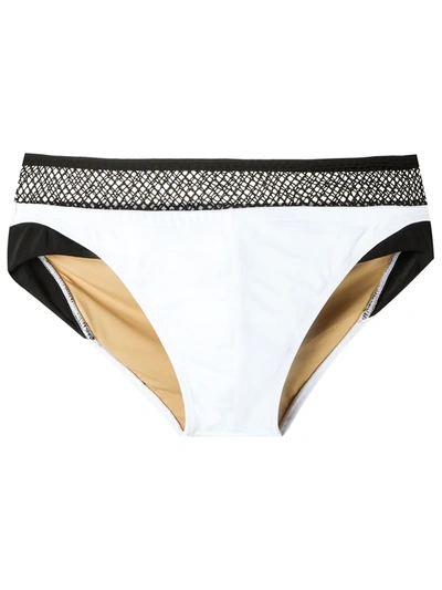 Shop Amir Slama Mesh Panel Trunks In White