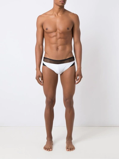 Shop Amir Slama Mesh Panel Trunks In White