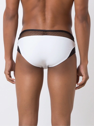 Shop Amir Slama Mesh Panel Trunks In White