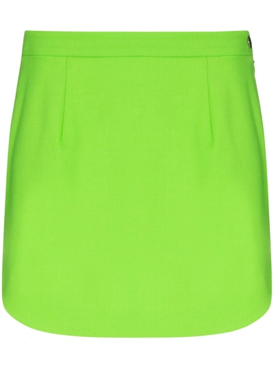 Shop Attico High-waist Mini Skirt In Green