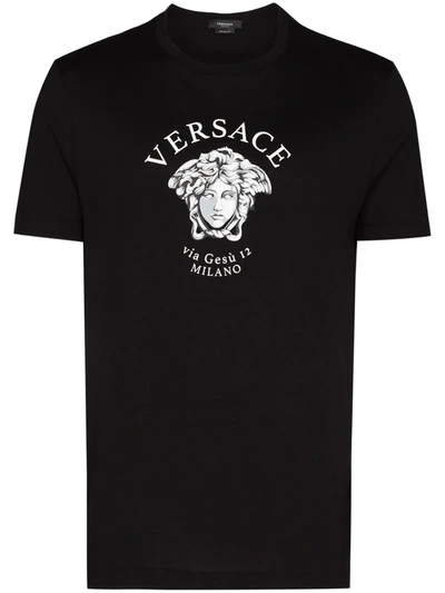 Shop Versace Medusa Head Crew-neck T-shirt In Black