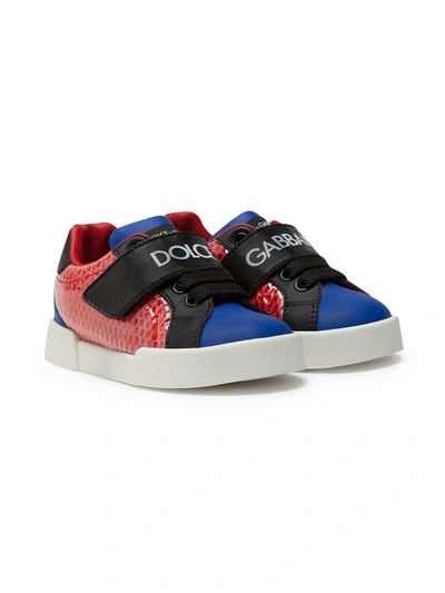 Shop Dolce & Gabbana Logo Touch-strap Sneakers In Red