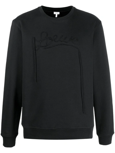 Shop Loewe Logo-embroidered Sweatshirt In Black