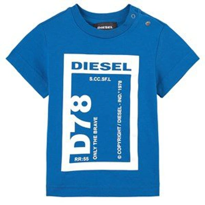 Shop Diesel Blue Printed T-shirt