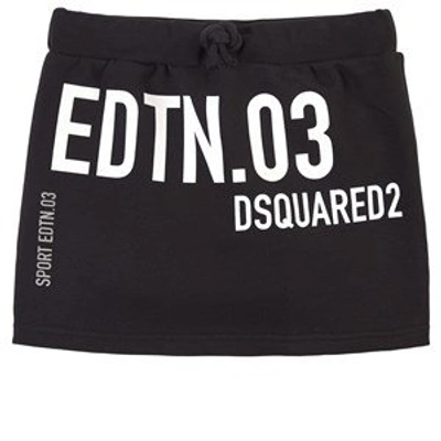 Shop Dsquared2 Black Printed Pleat Skirt