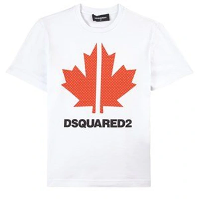 Shop Dsquared2 White Relax Maglietta Printed T-shirt