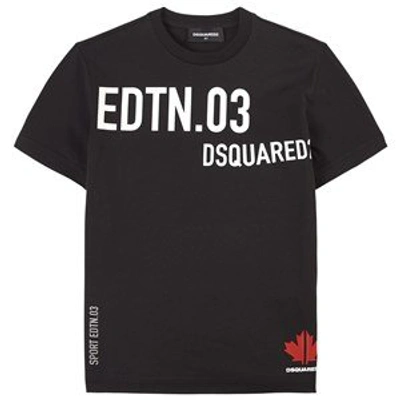 Shop Dsquared2 Black Relax Maglietta Printed T-shirt