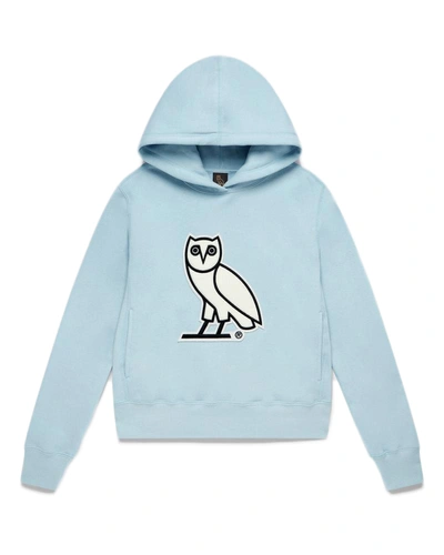 Pre-owned Ovo  Chenille Womens Hoodie Sky Blue