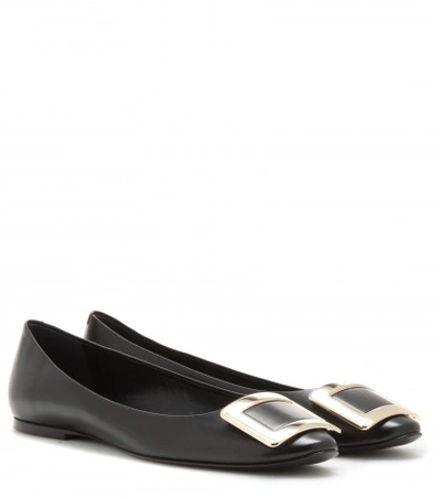 Roger Vivier Belle Vivier Leather Ballerinas In Eero