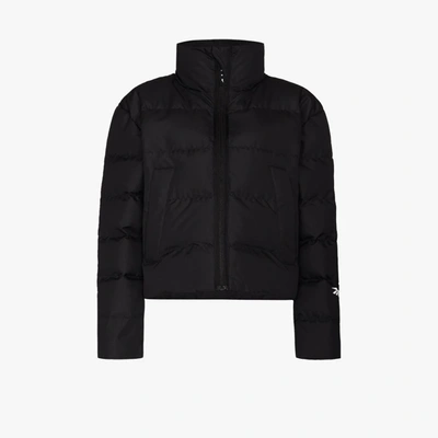 Shop Reebok Cropped Puffer Jacket In Black