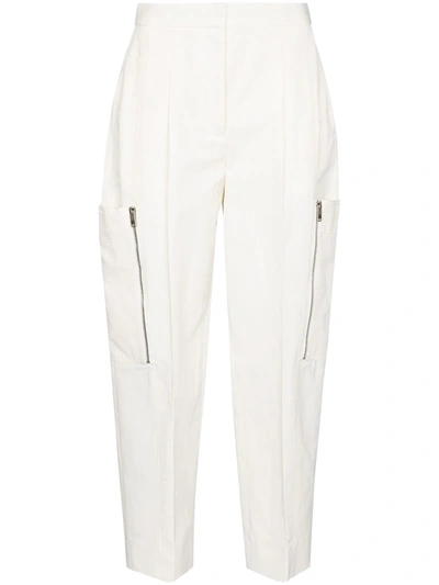 Shop Stella Mccartney Karla Zip-detail Cropped Trousers In White