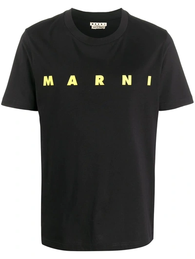Shop Marni Logo-print T-shirt In Black