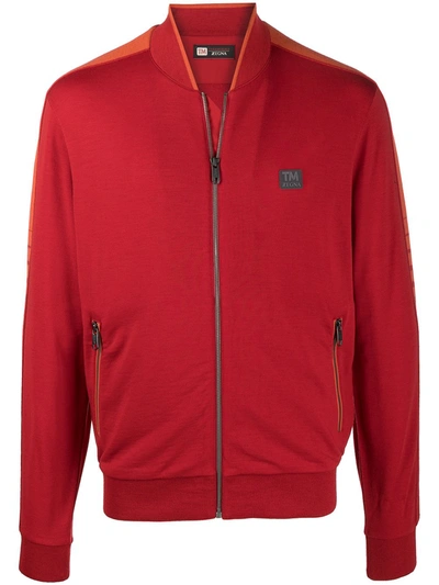 Shop Z Zegna Zip-front Track Jacket In Red