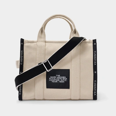 Shop Marc Jacobs (the) The Small Tote Bag Jacquard - Marc Jacobs -  Warm Sand - Cotton In Beige