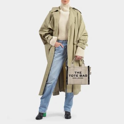 Marc Jacobs (the) Mini Traveler Tote Aus Beigefarbener Baumwolle In Beige