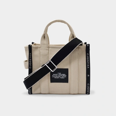 Shop Marc Jacobs (the) The Mini Tote Bag Jacquard - Marc Jacobs -  Warm Sand - Cotton In Beige