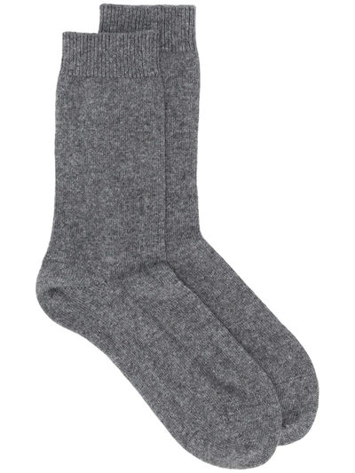 Shop Falke Cosy Fine Knit Socks In Grey
