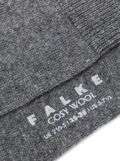 Shop Falke Cosy Fine Knit Socks In Grey