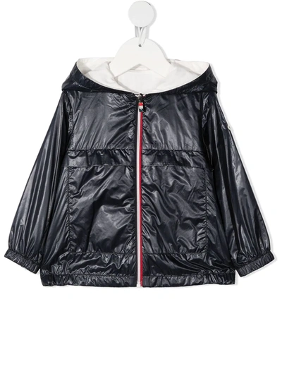 Shop Moncler Hooded Rain Jacket In 蓝色