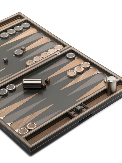 Shop Brunello Cucinelli Panelled Wood Backgammon Set In Grey