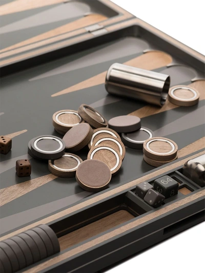 Shop Brunello Cucinelli Panelled Wood Backgammon Set In Grey