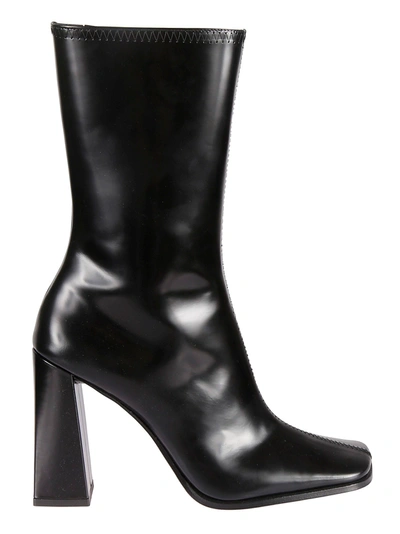 Shop By Far Linda Semi Patent Leather Boots Boots In Bl