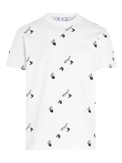 Shop Off-white Ow All Over T-shirt In Black & White