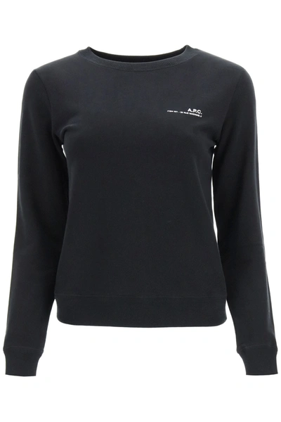 Shop Apc Item 001 Sweatshirt With Logo In Noir (blue)