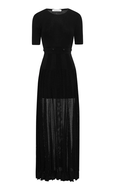 Shop Christopher Esber Deconstructed Mesh Tee Maxi Dress In Black