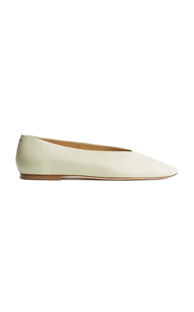 Shop Aeyde Kirsten Leather Flats In Green