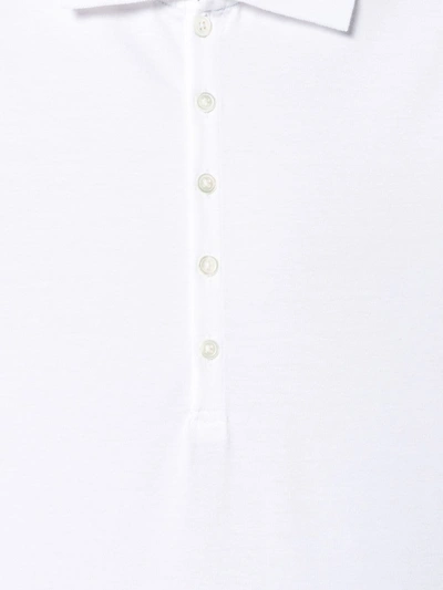 Thom Browne Tricolour Back Stripe Cotton Polo Shirt In White