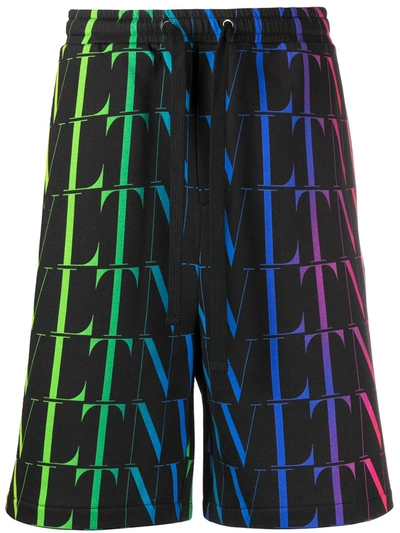 Shop Valentino Vltn Times Bermuda Shorts In Black